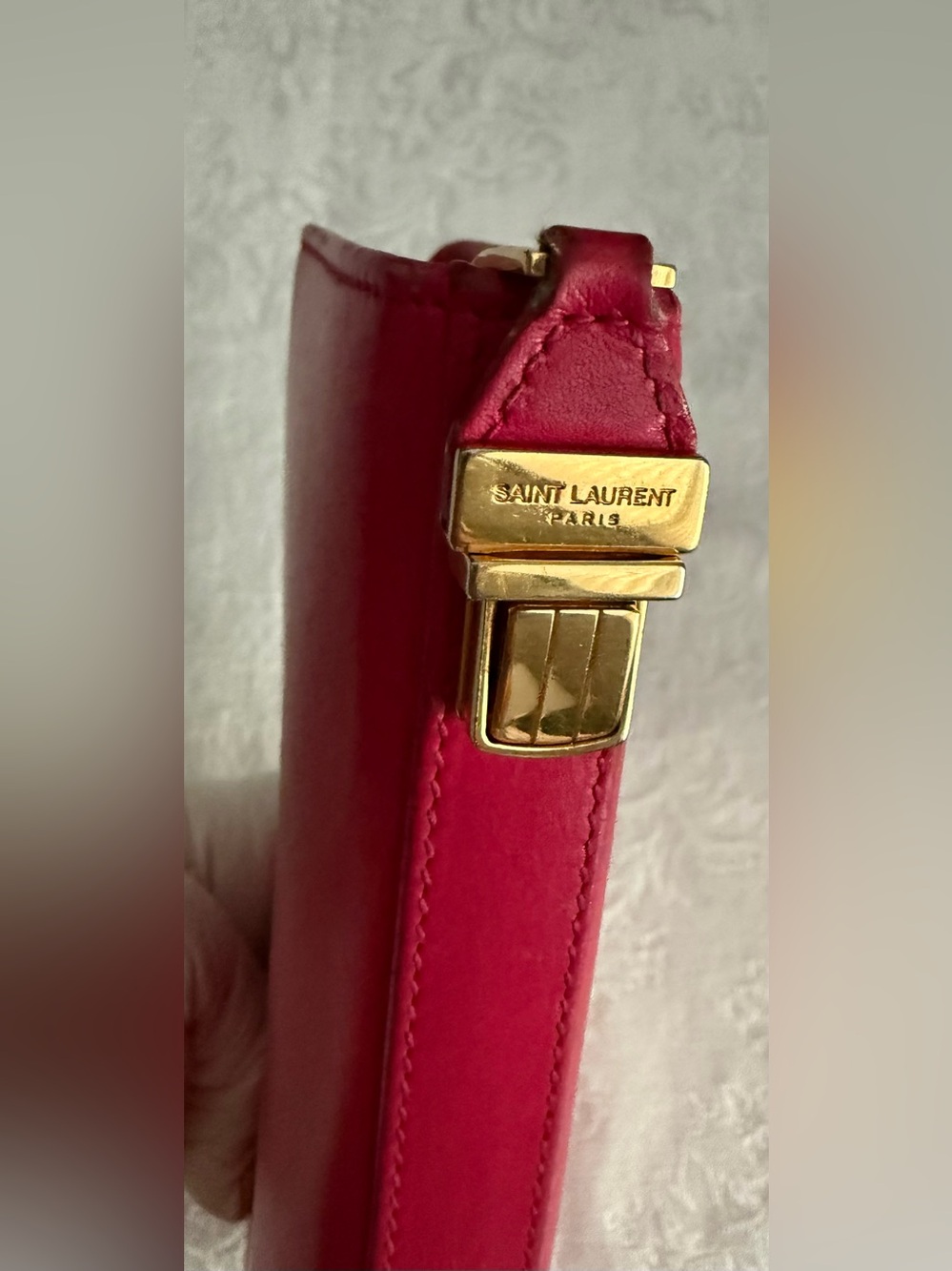 Saint Laurent Pink Leather Zip Wallet with Gold Hardware - Picture 4 of 17